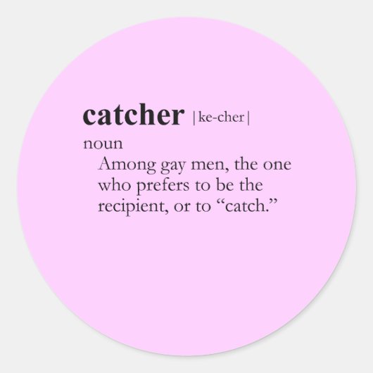 CATCHER (definitie) Ronde Sticker (Voorkant)