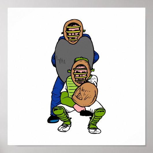 Catcher en Umpire Poster (Voorkant)