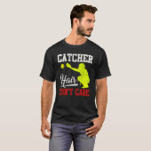 Catcher Hair maakt niet uit - Softball Catcher Gir T-shirt (Voorkant volledig)