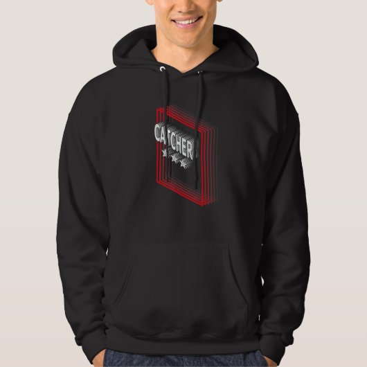 Catcher Job Title Appreciation Retro Hoodie (Voorkant)