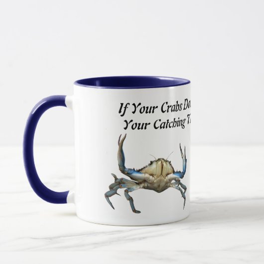 Catching Crabs, Drôle, Bleu Combo Coffee Mug (Gauche)