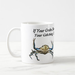 Catching Crabs, Funky White Coffee Mug