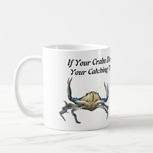 Catching Crabs, Funky White Coffee Mug (Gauche)