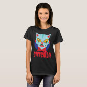 Catcula Cat Vampire Dracula Vampirina Halloween Co T-shirt (Voorkant volledig)