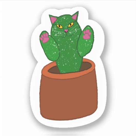 Catcus Cutout-Sticker Sticker (Voorkant)