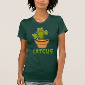 Catcus Funny Cactus Cat Plant Pot T-shirt (Voorkant)