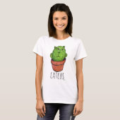 Catcus Funny Pet Cactus Cartoon T-shirt (Voorkant volledig)