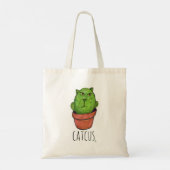 Catcus Funny Pet Cactus Cat Mashup Tote Bag (Achterkant)
