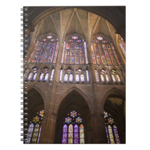Catedral de Leon, binnenglas met gekleurd glas Notitieboek