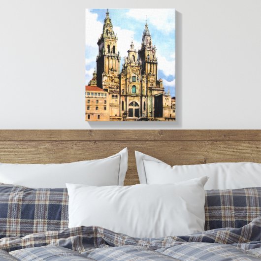Catedral de Santiago de Compostela (A Coruña) Canvas Afdruk (Insitu (Slaapkamer))