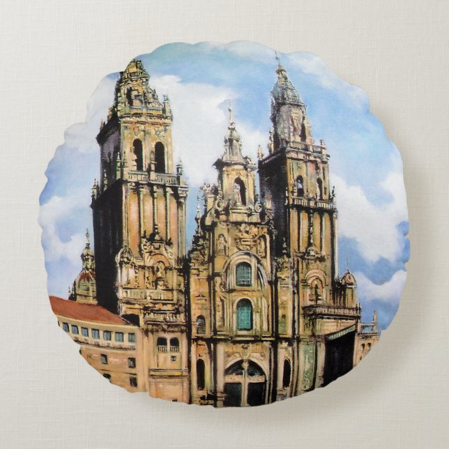 Catedral de Santiago de Compostela (A Coruña) Rond Kussen (Voorkant)