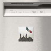 Catedral en el Zocalo del DF con la Bandera Magneet (Insitu (Vaatwasser))