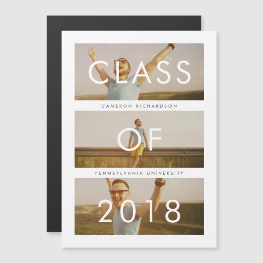 Catégorie 2018 | 3 Faire-part de diplôme photo (Devant / Derrière)