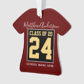 Catégorie 2024 Bourgogne Noir et Or Graduation (devant)