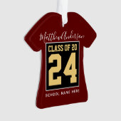 Catégorie 2024 Bourgogne Noir et Or Graduation (devant)