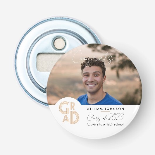 Categorie Afstudeerder voor 2023 Button Flesopener (Voorkant)