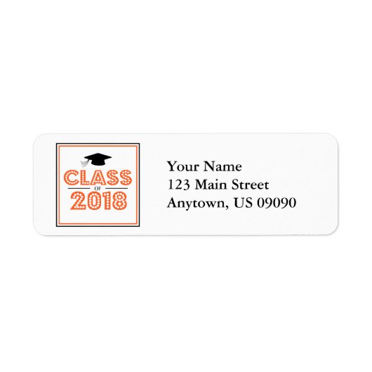 Catégorie De 2018 Étiquettes D'Adresse De Retour ( (Devant)