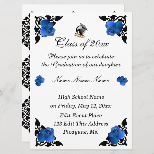 Catégorie de 2020 Invitations de diplômés (Devant / Derrière)