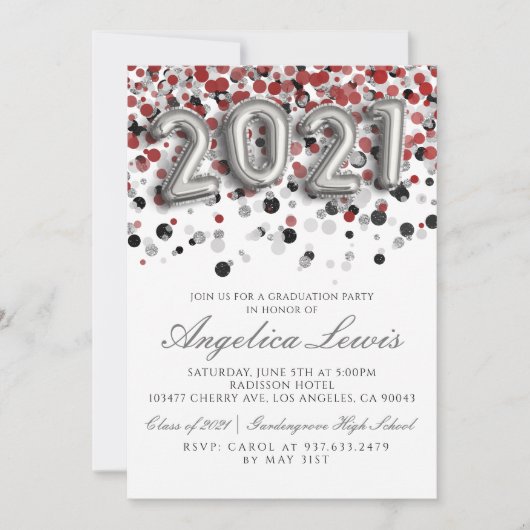 Catégorie de 2021 Graduation Party Invitation (Devant)