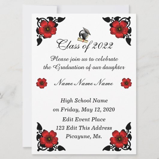 Catégorie de 2022 Invitations de diplômés (Devant)