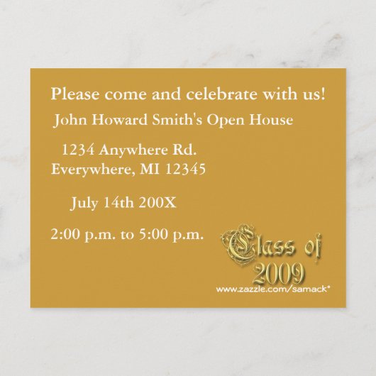 Catégorie des invitations de diplômés 2009 (Dos)