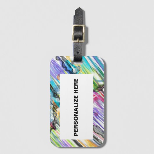 CATEGORIE FIVEERT ABSTRACT KUNSTONTWERP BAGAGELABEL (Voorkant (verticaal))