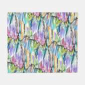 CATEGORIE FIVEERT ABSTRACT KUNSTONTWERP FLEECE DEKEN (Voorkant (Horizontaal))