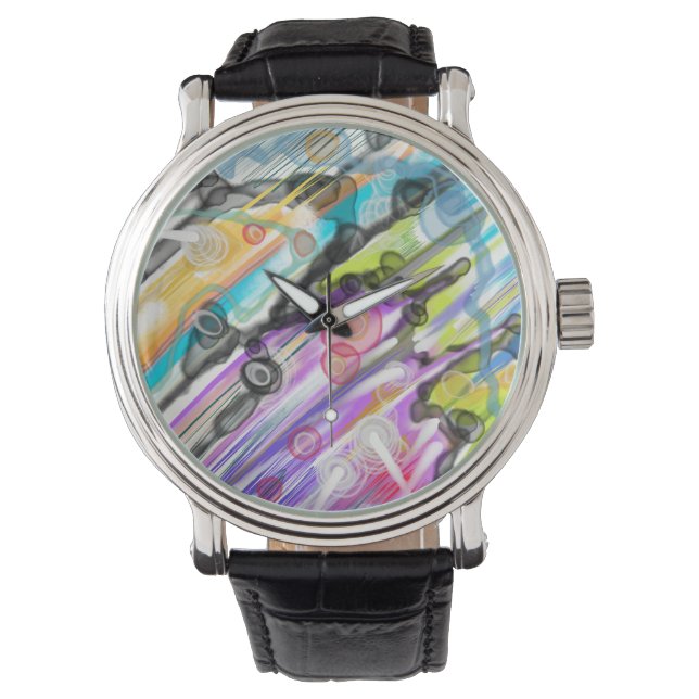 CATEGORIE FIVEERT ABSTRACT KUNSTONTWERP HORLOGE (Voorkant)