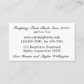 Cateraar/Restaurant/Chef-SRF Visitekaartje (Achterkant)