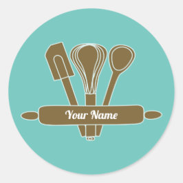  caterbakkersbakker blauwgroen ronde sticker