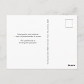 Catering Business Food Industry Briefkaart (Achterkant)