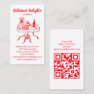 Catering Chef Event Planning Food Prep CUSTOM QR Visitekaartje