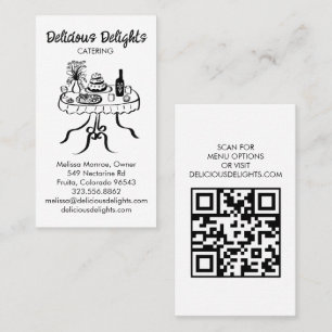 Catering Chef Event Planning Food Prep CUSTOM QR Visitekaartje