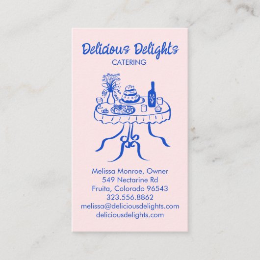 Catering Chef Event Planning Food Prep CUSTOM Visitekaartje (Voorkant)