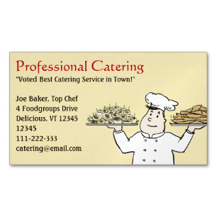 Catering Chef Holding Hors D'oeuvres Magnetisch Visitekaartje