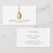 Catering Culinaire Waterverf Mixing Wooden Lepel Visitekaartje (Voorkant / Achterkant)