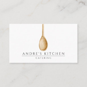 Catering Culinaire Waterverf Mixing Wooden Lepel Visitekaartje