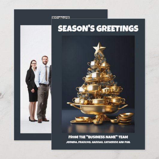 Catering Kerstboomchefs zakelijke catering Feestdagenkaart (Voorkant / Achterkant)