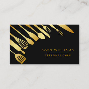 Catering Personal Chef Goud Keukengerei Visitekaartje