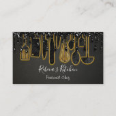 Catering Personal Chef Restaurant Drip Black QR Visitekaartje (Voorkant)