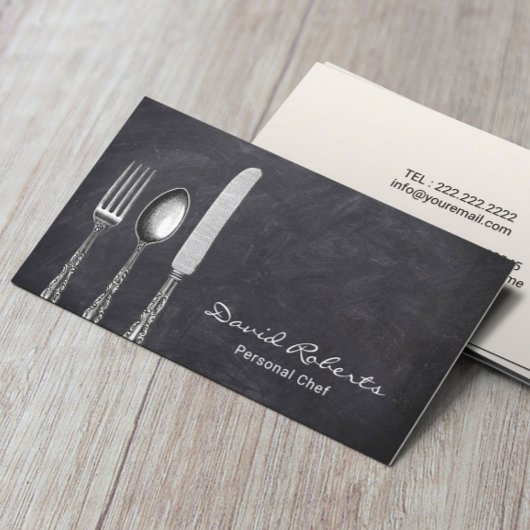 Catering Persoonlijk Chef Restaurant Chalkboard Visitekaartje