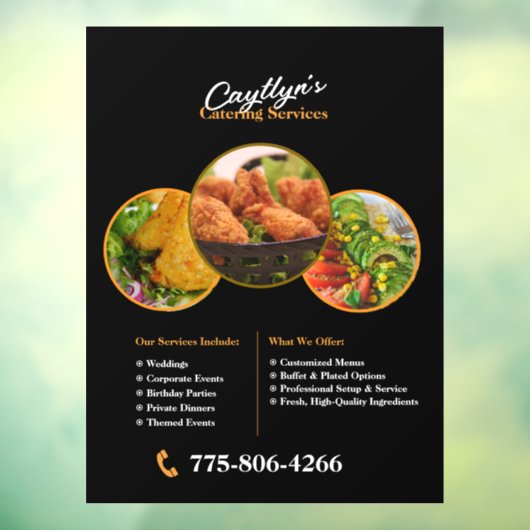 Catering Services Aangepaste Raamsticker (Vel 3)