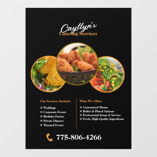 Catering Services Aangepaste Raamsticker (Vel)