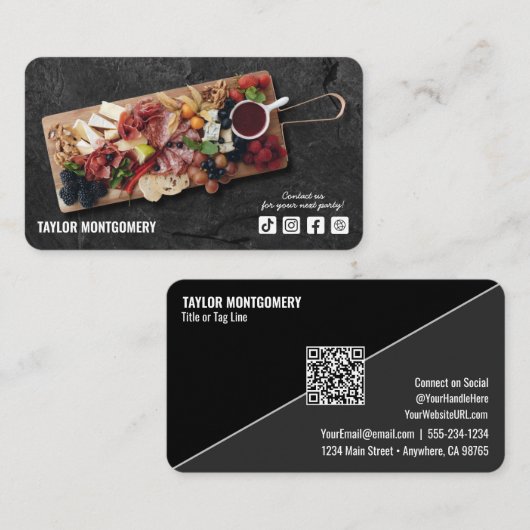 Catering Social Media QR Code Visitekaartje (Voorkant / Achterkant)