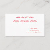 Catering Visitekaartje (Achterkant)