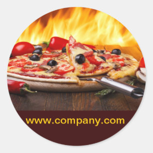 cateringdienst deli shop Italiaanse pizza Ronde Sticker