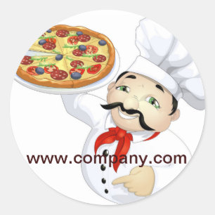 cateringdienst deli shop Italiaanse pizza Ronde Sticker