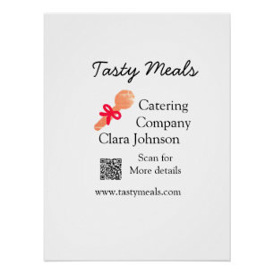 Cateringdiensten voegen naam toe QR code website b Perfect Poster