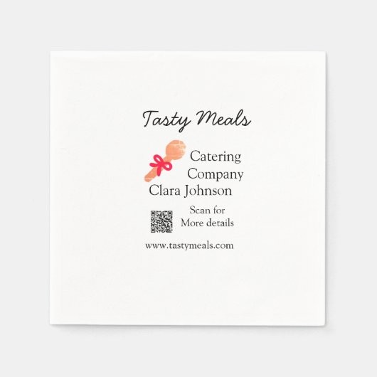 Cateringdiensten voegen naam toe QR code website b Servet (Voorkant)