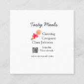 Cateringdiensten voegen naam toe QR code website b Vierkante Visitekaartje (Achterkant)